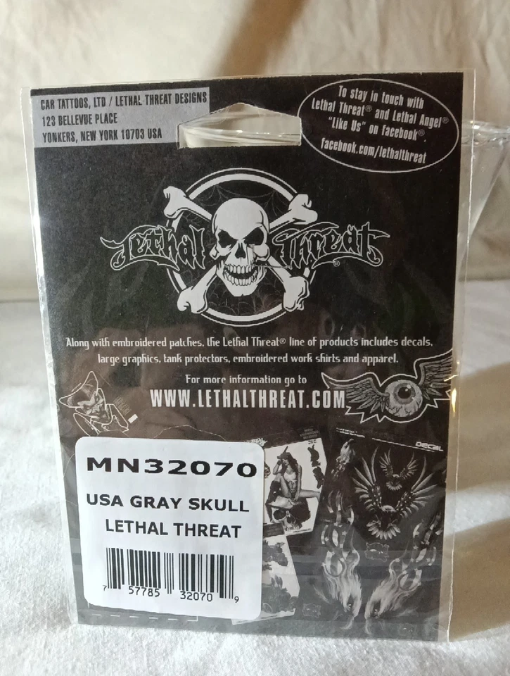 NOVO ADESIVO BORDADO CAVEIRA TÁTICA CINZA EUA AMEAÇA LETAL 5"x5.5" MN32070 - Imagem 3 de 3