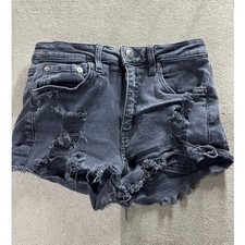 Aero High Rise Shorts Size 4 Black Denim