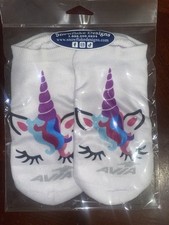 Snowflake Designs, White Socks W/ Unicorn Design One Size .