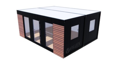 Bürocontainer - 6,0 m x 4,8 m Doppelanlage Villex - mit Elektrik   NEU!