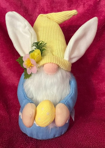 Easter Bunny Ears Plush Gnome Set of 2 Shelf Sitters Holding Eggs Over 12" NEW! - Picture 7 of 12