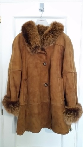 Cappotto donna montone scamosciato Shearling collo in pelliccia tg.44  vintage | eBay