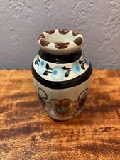 Tonala Folk Art Mexican Pottery Small Painted Vase Hand Painted & Signed