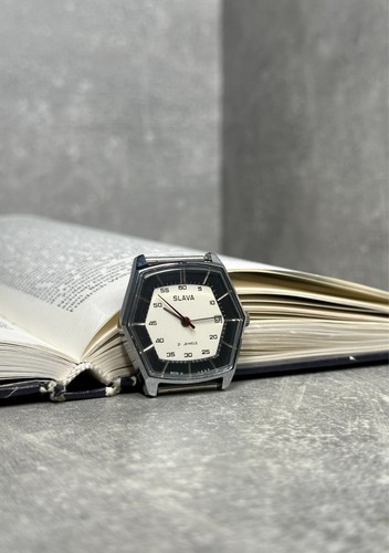 Reloj Pulsera Mecánico Vintage Soviético Slava Pentágono Hecho Raro URSS Años 80 - Imagen 11 de 16