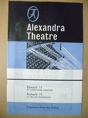 ALEXANDRA THEATERPROGRAMM 1969 - EDWARD II & RICHARD II - C MARLOWE, W SHAKESPEARE
