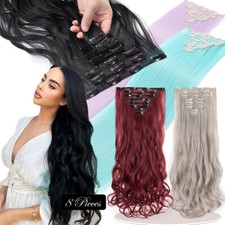 CLEARANCE Clip In 100 As Real Human Hair Extensions Full Head Balayage Natural
