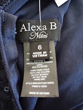 Alexa B Nites Women's Navy Blue Lace Sequen Mermaid Formal Prom Wedding DRESS 6