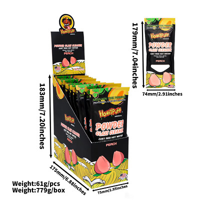 12-Pack Peach Glass Pipe Cleaner -Fast Acting White Powder Formula, Residue-Free