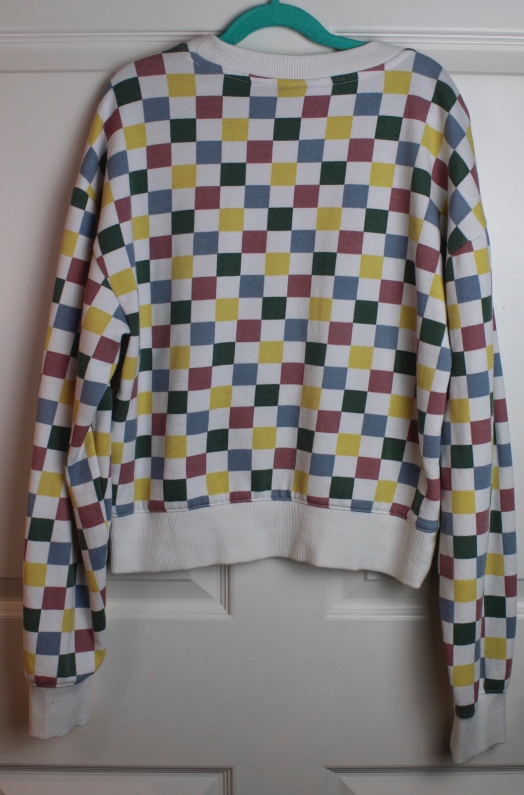 VANS Pullover Cropped Sweatshirt Checkerboard Whi… - image 6