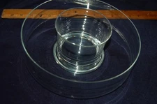 glass bowl chip and dip server clear glass 10 inches