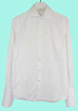 SUITSUPPLY Formal Shirt Men's LARGE White Button Up Cutaway Long Sleeve