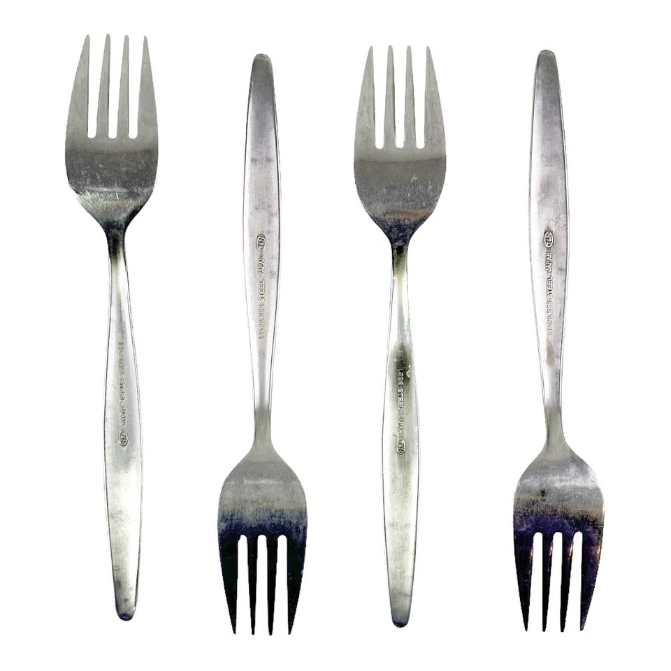 Lote de 4 tenedores de postre para ensaladas Stylecraft SYF2 acero inoxidable Japón T&N satinado negro rosa Foto 4 de 4