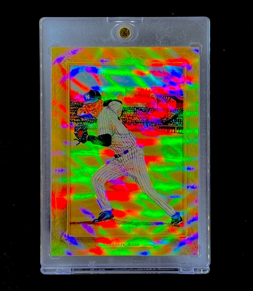 DEREK JETER REFRACTOR DORADO RARO SP INSERT PRIZM HOLO Tarjeta Cromada - Yankees Foto 2 de 4