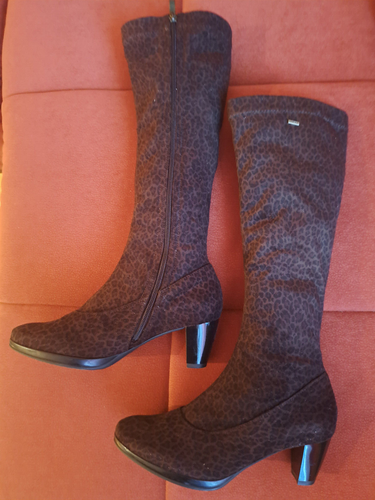 ARA Gore Tex Stiefel Gr.5/38 elegant Stretch ungefüttert Animal- Leoprint braun - Bild 2 von 5