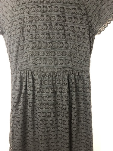 Free People Women’s Candy Woven Black Lace Dress Short Sleeve Size 6 - Picture 5 of 8