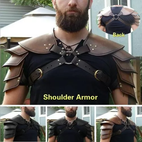 Medieval Costume Shoulder Armor Gladiator Samurai Battle Knight Pauldrons - Afbeelding 1 van 13