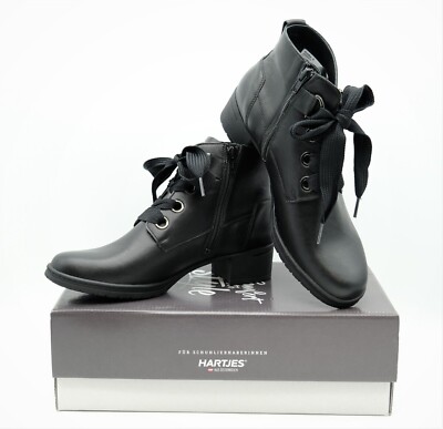 Hartjes Nappa  Damen Schuhe Halbstiefeln Schnürschuhe  Schwarz Gr. 39 EU  6 UK