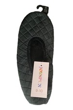 NEW Joyspun Women's Black Slipper Size 9/10 Rubber Sole Slip On Soft