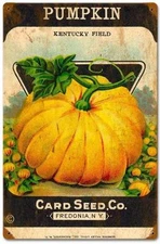 Kentucky Field Pumpkin Card Seed Co Metal Sign Farm Garden Home Wall Decor PTS42