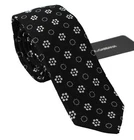 DOLCE & GABBANA Tie Dark Gray 100% Silk Floral Print Print Classic Necktie 250us