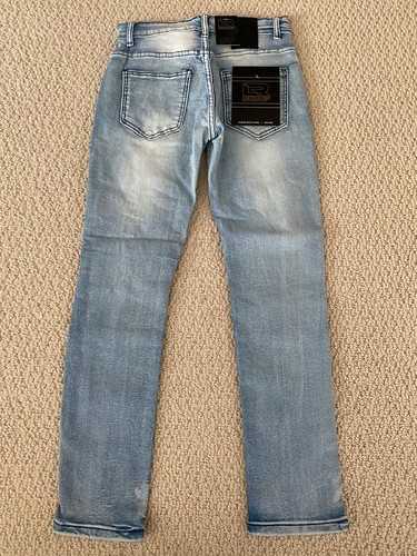 NWT Boy's LR Scoop BMD60 Light Blue Distressed Rip Moto Skinny Jeans SIZES 4-7 - Picture 10 of 11