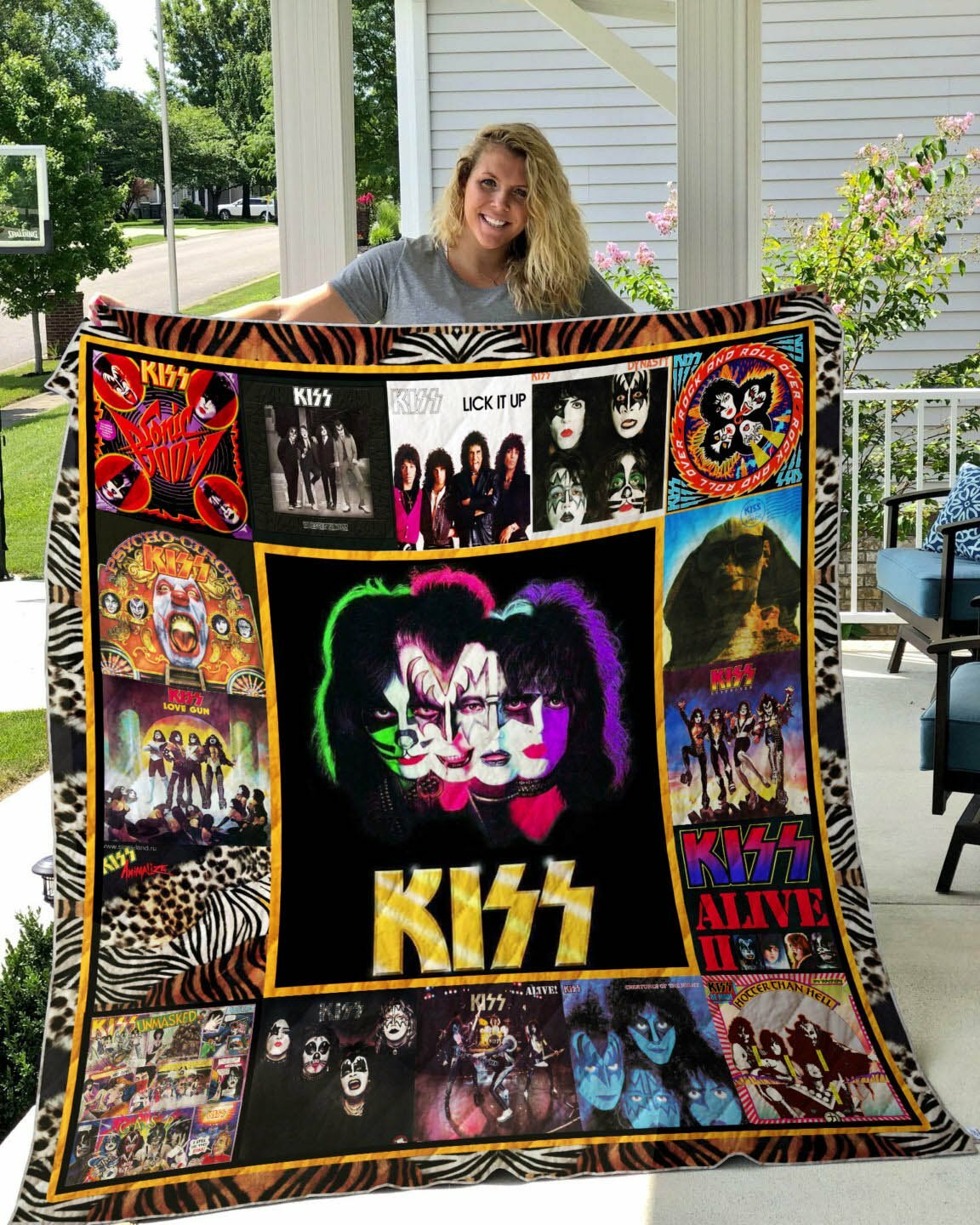 K.i.S.S Blanket Funny Birthday Anniversary Gift For Wife Dad Mom Son Daughter Tanie zapasy