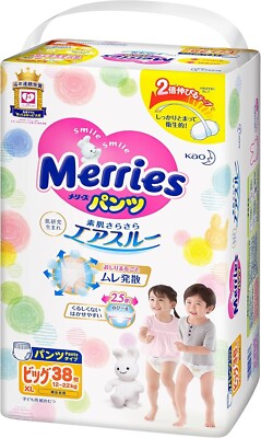 Merries Japanese Diapers Pants XL (Extra Large) 12-22 Kg. XL38 Pieces
