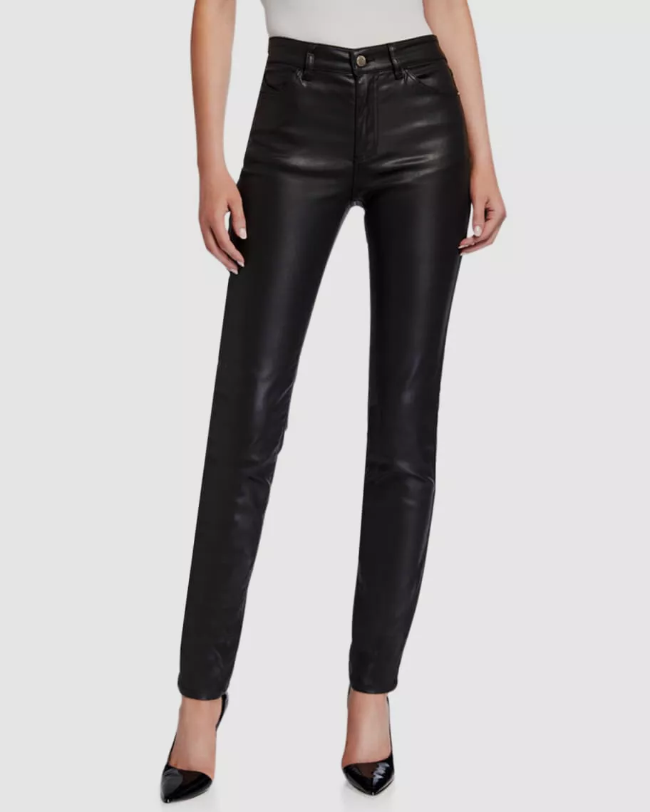 Armani Women&#039;s Black Slim Leg Stretch Coated Denim Size US 30 eBay