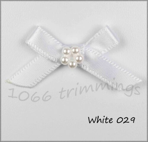7mm Satin Ribbon Bows With Pearl Bead Cluster - Picture 23 of 43