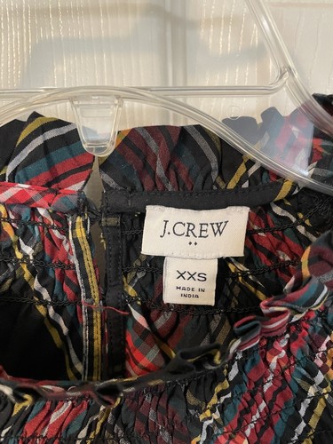 J. Crew Factory Scottish Tartan Plaid Blouse Women’s Sz XXS Classic - Picture 11 of 11