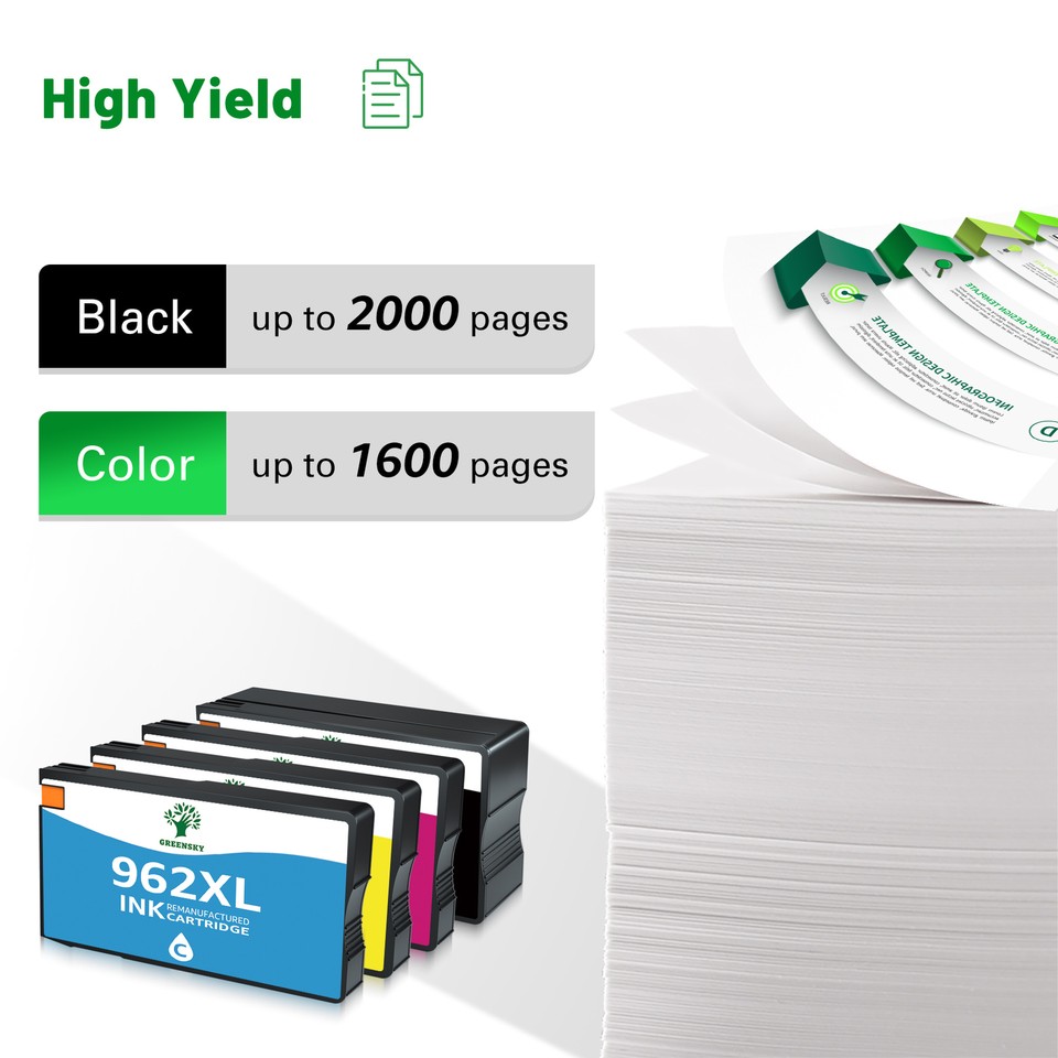 4Pack 962XL Ink Cartridge for HP 962 Officejet Pro 9010e 9015e 9018e 9020e 9025e eBay