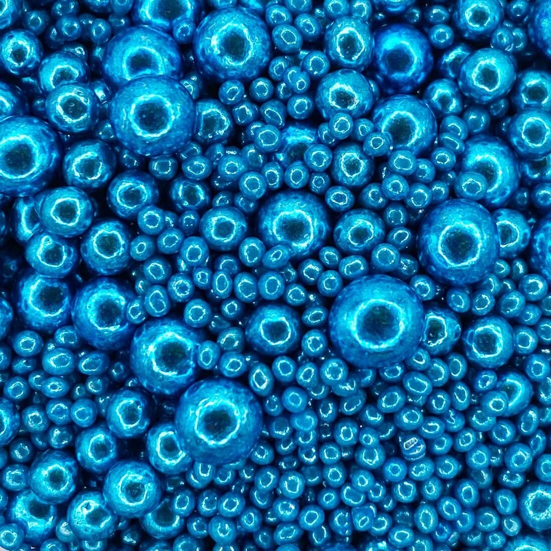 Scrumptious High Shine Blue Edible Pearl Mix Cake Sprinkles 30g