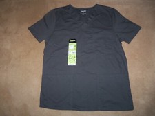 Scrubstar Unisex Solid V-Neck Scrub Top WM01T895 Pewter Gray Small NWT Medical