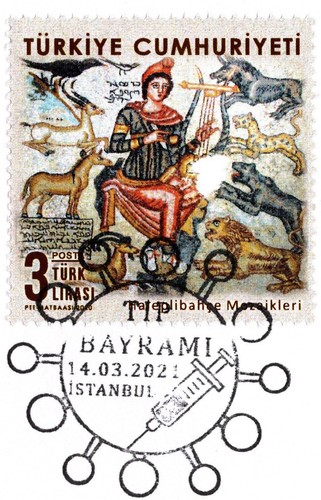 TURKEY 2021 SPECIAL DAY COVER MEDICINE DAY MAR 14 MOSAICS URFA, MUSEUM STAMP - Picture 2 of 5