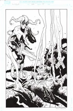 Xforce 42p16  DEADPOOL  splash Original comic art Paul Davidson X-force X-men