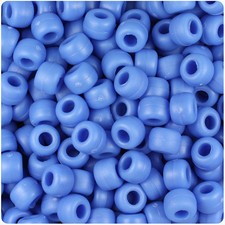 BeadTin Periwinkle Matte 9mm Barrel Plastic Pony Beads 500pcs 