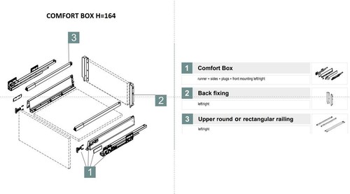 Soft Close Kitchen Concealed Drawer System Slides - Comfort Box by Rejs - Picture 8 of 22