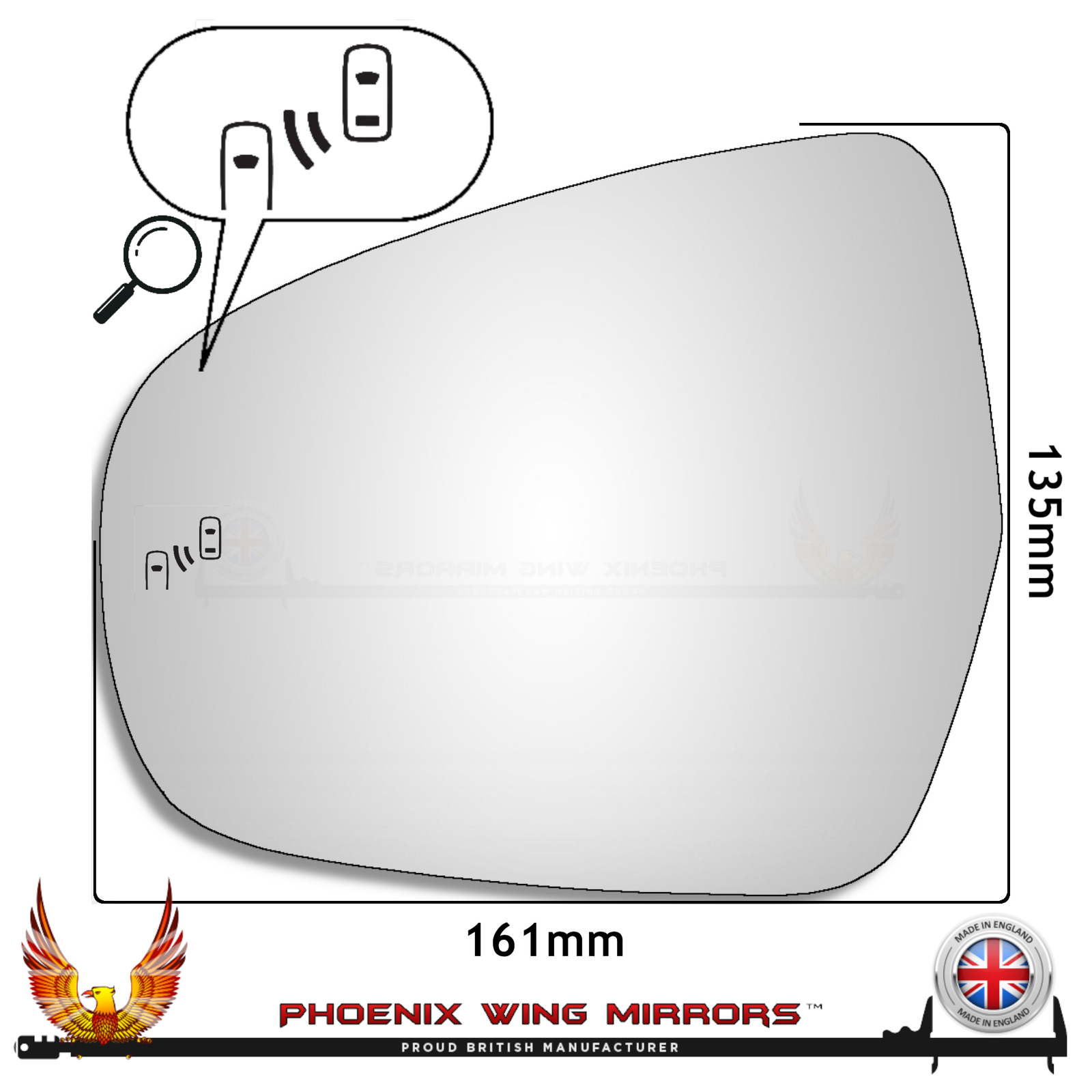 Left Hand Passeng Side For Suzuki S Cross 2013-2024 Convex Wing Mirror Glass BSD