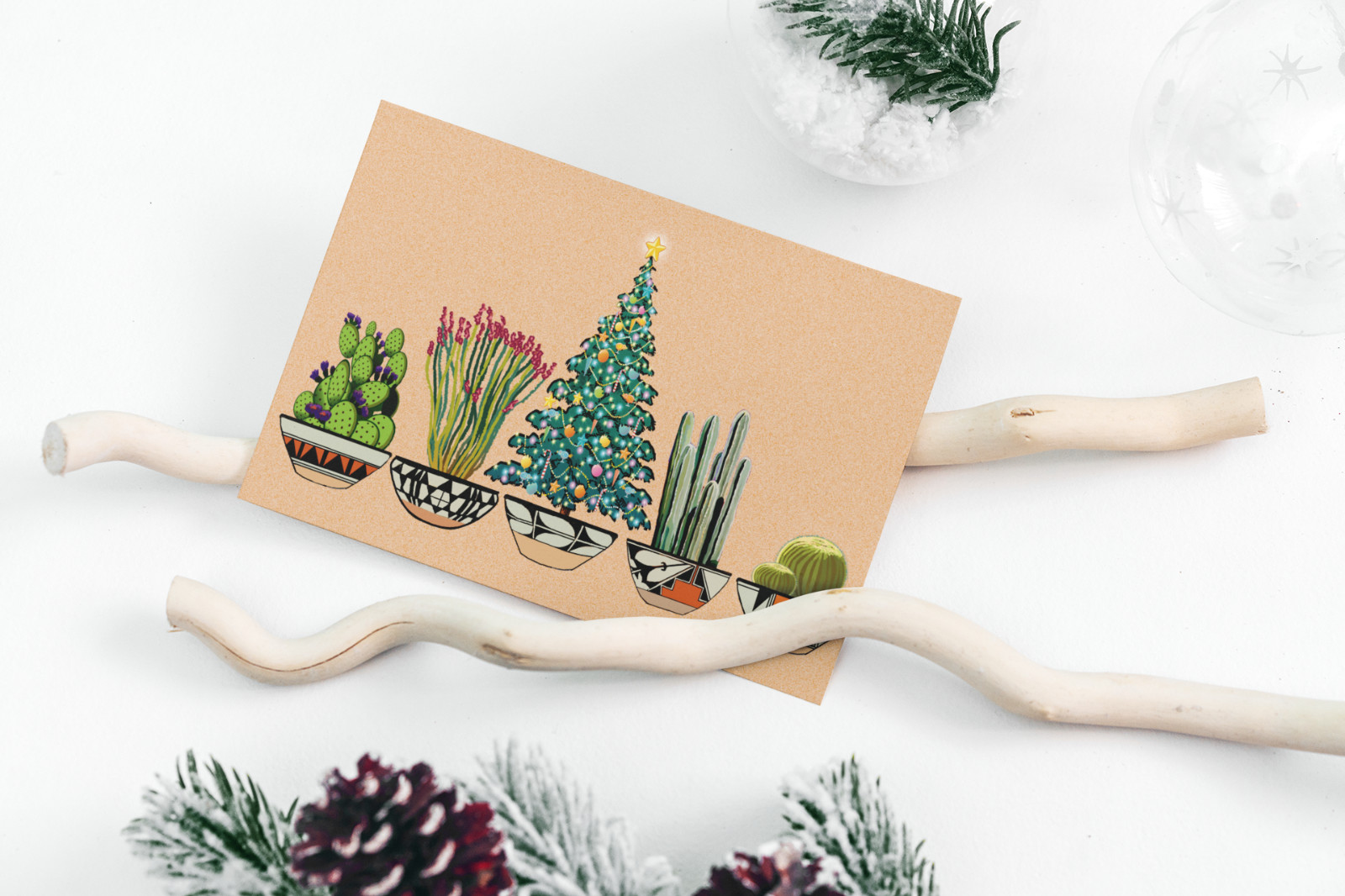 Christmas Cards | Cactus Christmas Tree | 12 Southwest Holiday Cards -18028