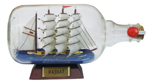 Nave Bottiglia - Passat Buddelschiff Vetro/Legno / Ottone Ø=12cm Sea4You - Zdjęcie 1 z 1