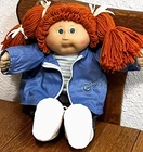 Cabbage Patch Kids Girl 1982 Doll Red Hair Blue Eyes One Tooth Vintage Jacket