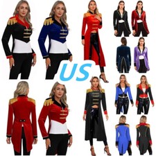 Adult Womens Circus Ringmaster Cosplay Costume Steampunk Tailcoat Jacket