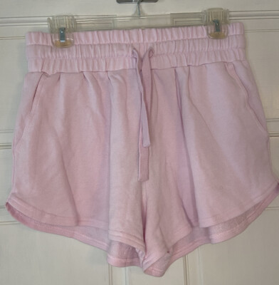Fabletics Women's High-Waisted Pink Sue Sweat Shorts Size Medium New