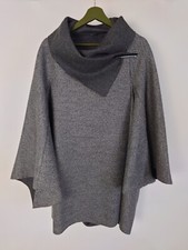 Oska Virgin Wool Cape Coat Oversized Relaxed Fit Wrap Size 2 Comfort 12-14-16