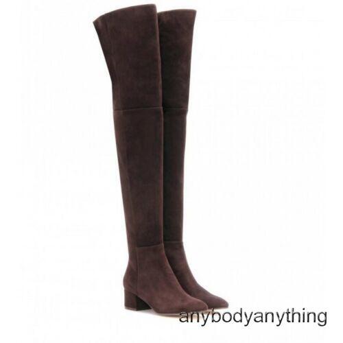 Women's Thigh High Boots Ladies Casual Office Mid Heel Over The Knee Shoes - Picture 12 of 29