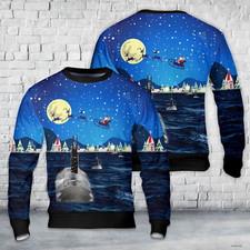 Submarine Bubblehead Christmas AOP SweaterShirt Gift Men Dad Women