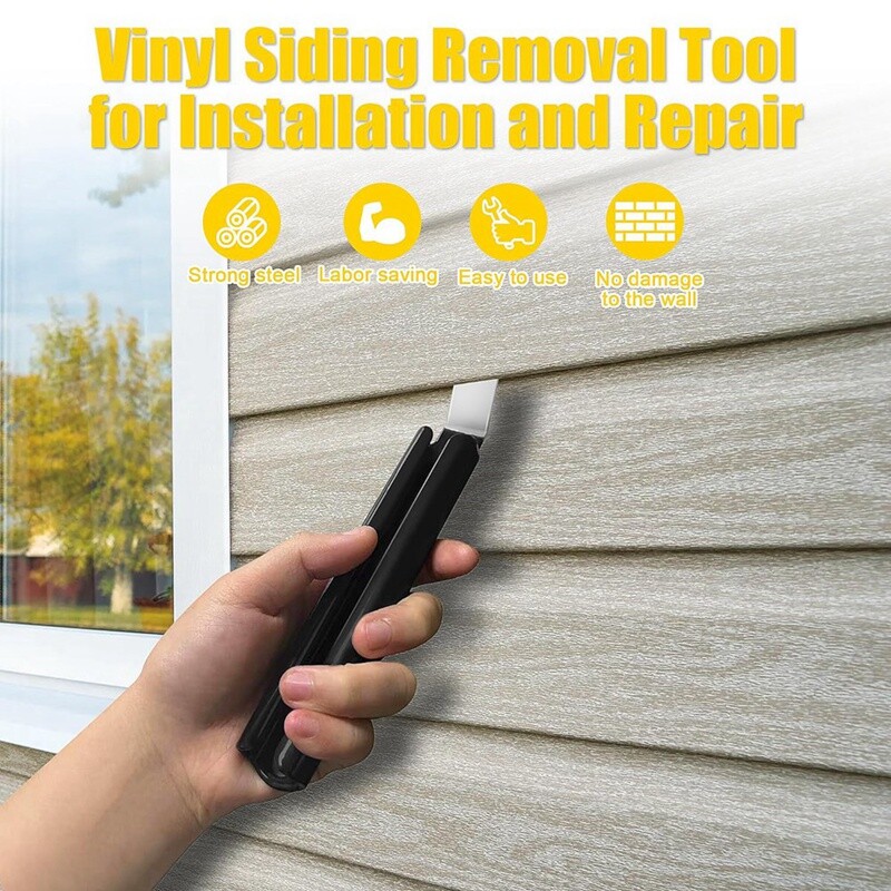 2Pcs Vinyl Siding Removal Tool,Vinyl Siding Zip Tool with Steel Blade