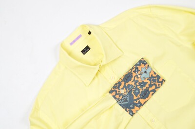 Men's PS Paul Smith Yellow Long Sleeved Cotton Shirt Size XL VGC
