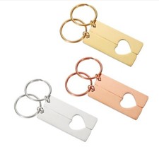 10Pc/5Pcs Stainless Steel Cute Love Heart Mirror Polish Key ring Female Keychain