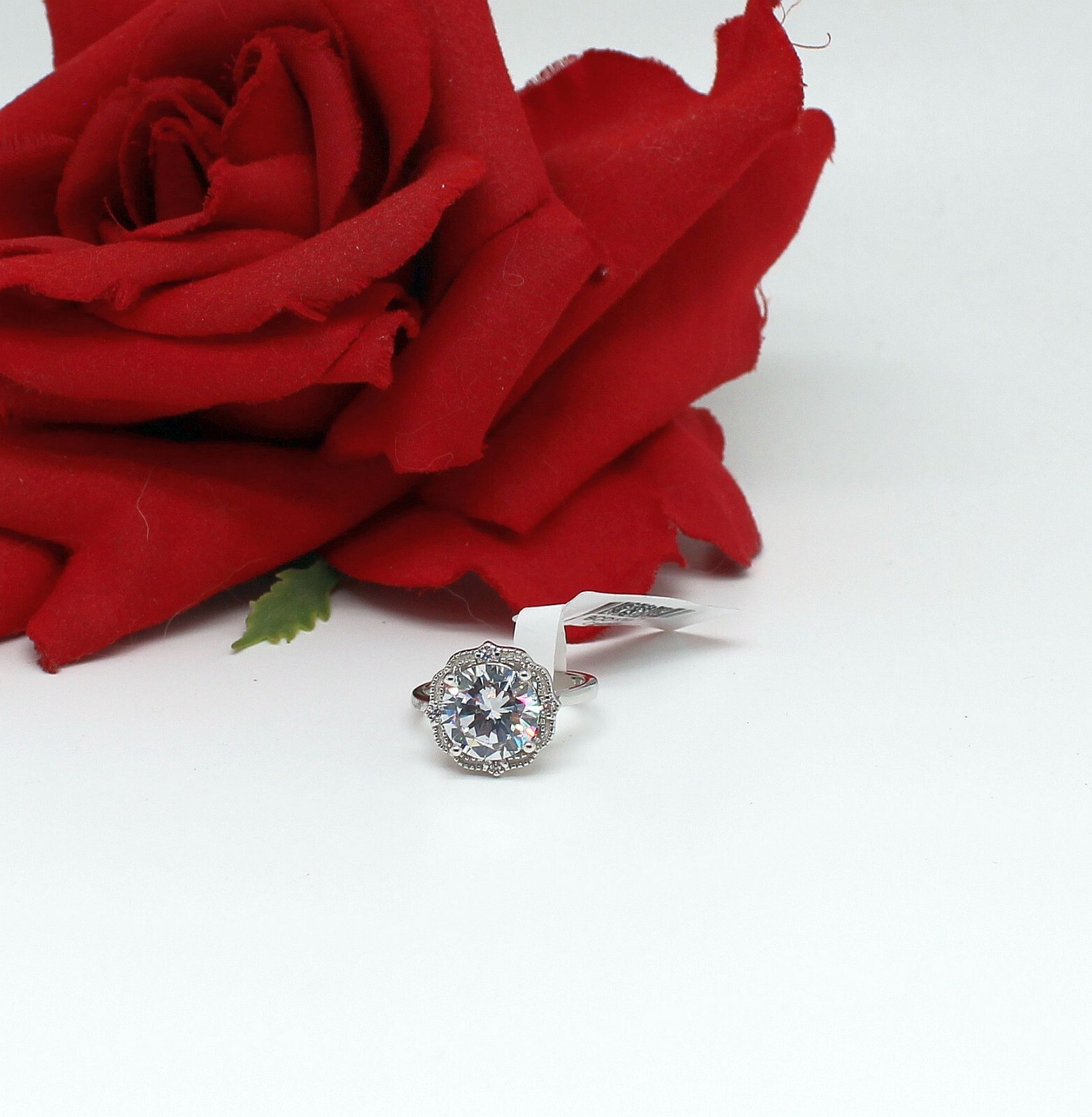 Sterling Silver NWT JTV CZ  Cocktail Ring Size 7 4.94g CAT RESCUE